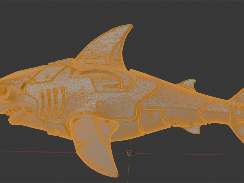 Shark Mech Guardian 3D Printable Model 3D printmodel