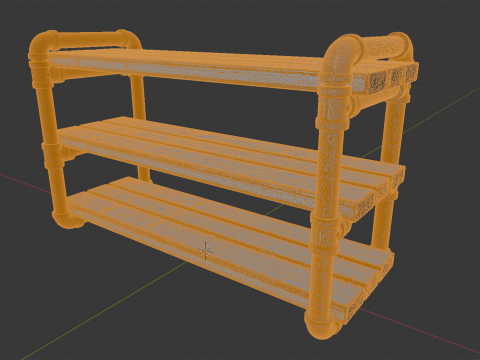 Industrial Pipe Shelf 3D Printable Model Modèles 3D en vedette