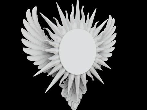 Phoenix and Sun Pendant 3D Printable Model Model Cetak 3D
