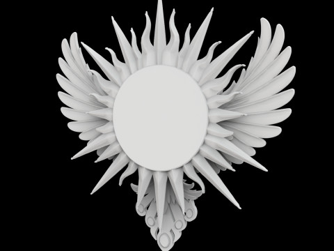 Phoenix and Sun Pendant 3D Printable Model Model Cetak 3D