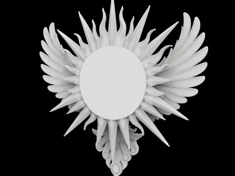 Phoenix and Sun Pendant 3D Printable Model 3D Print Model