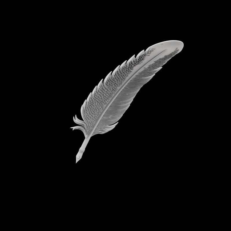 Phoenix Feather Quill Pen 3D Printable Model 1 3D Druckmodell .c4d .max .obj .3ds .fbx .stl .blend 