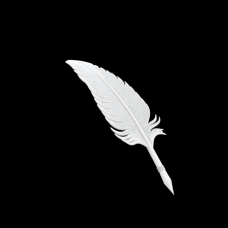 Phoenix Feather Quill Pen 3D Printable Model 1 3D 打印模型 .c4d .max .obj .3ds .fbx .stl .blend