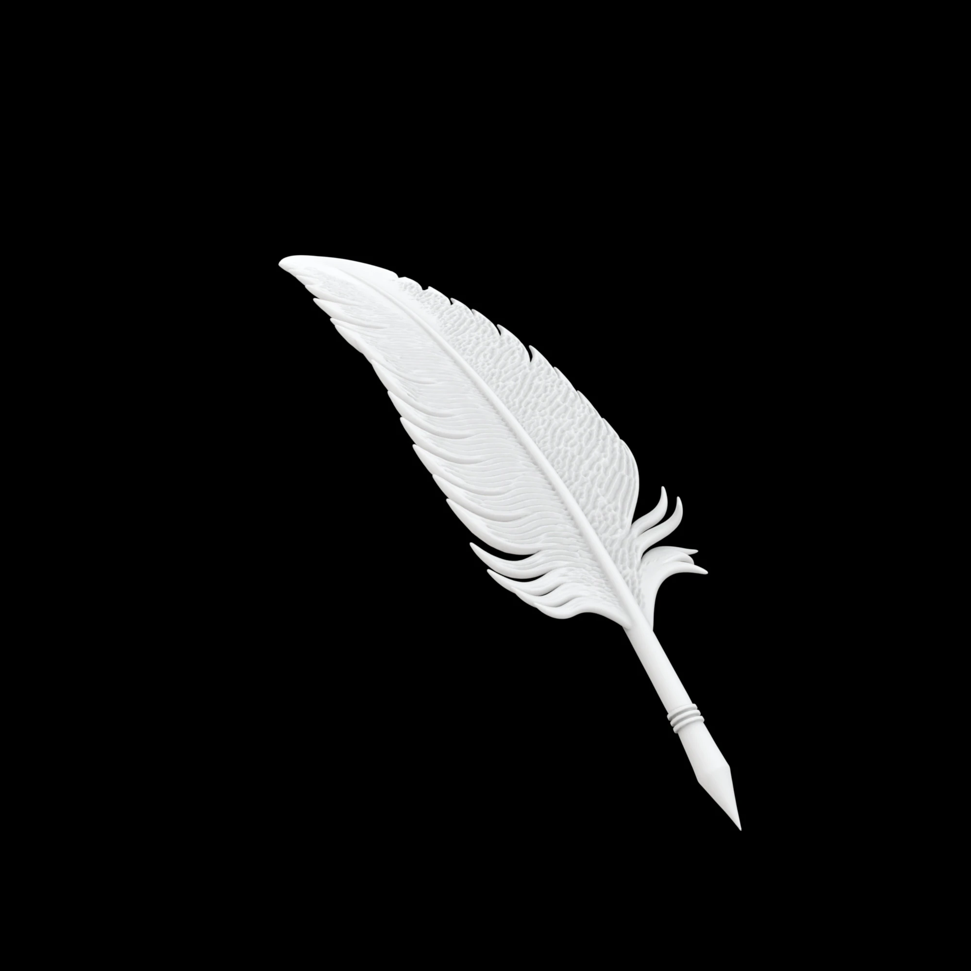 Phoenix Feather Quill Pen 3D Printable Model 1 3D Print Model .c4d .max .obj .3ds .fbx .stl .blend 