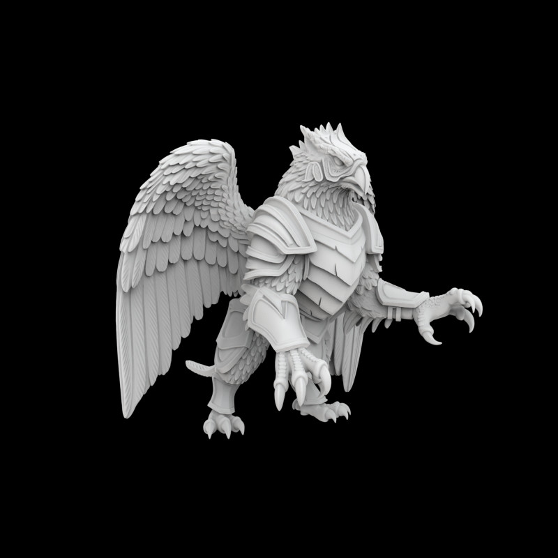 Battle Griffin Warrior 3D Baskı Modeli .c4d .max .obj .3ds .fbx .stl .blend