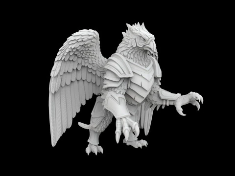 Guerriero Grifone da battaglia Modello di stampa 3D