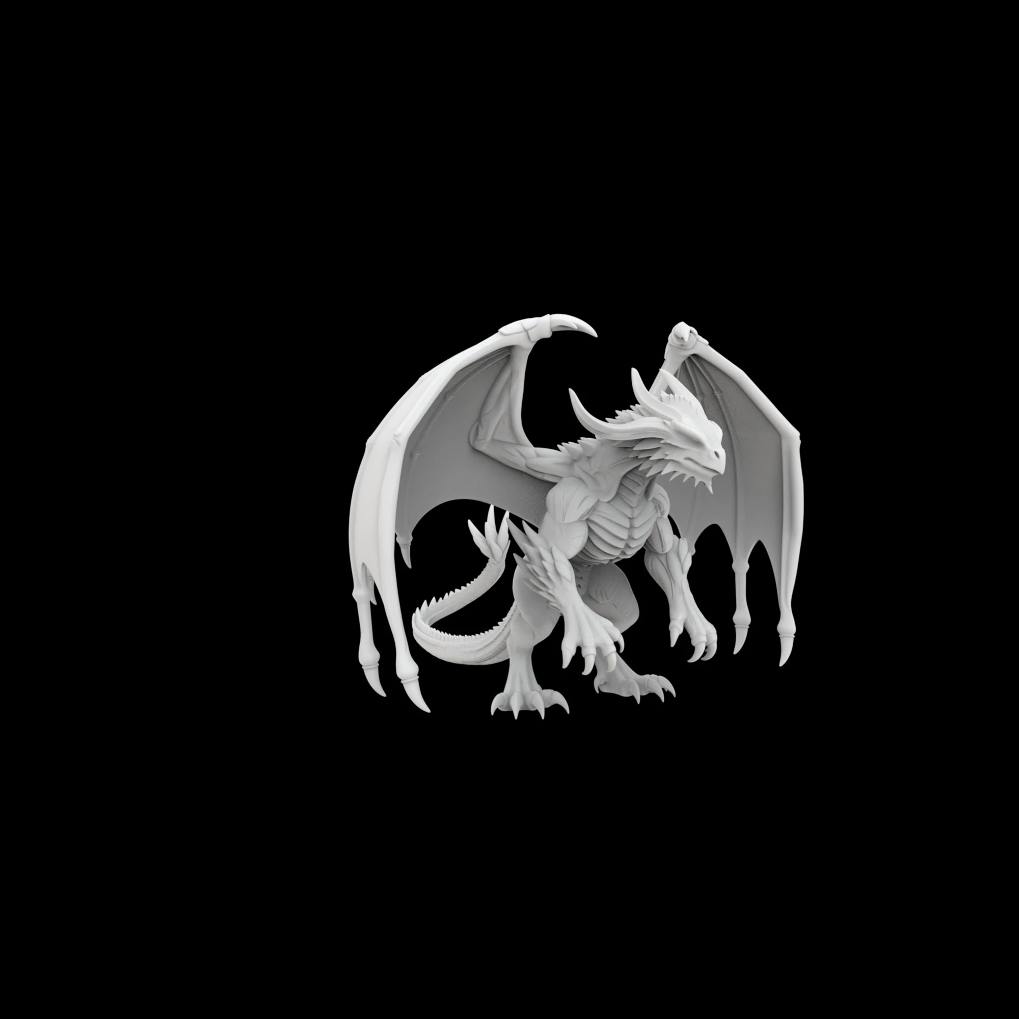 Fantasy dragon 3D Print Model .c4d .max .obj .3ds .fbx .stl .blend