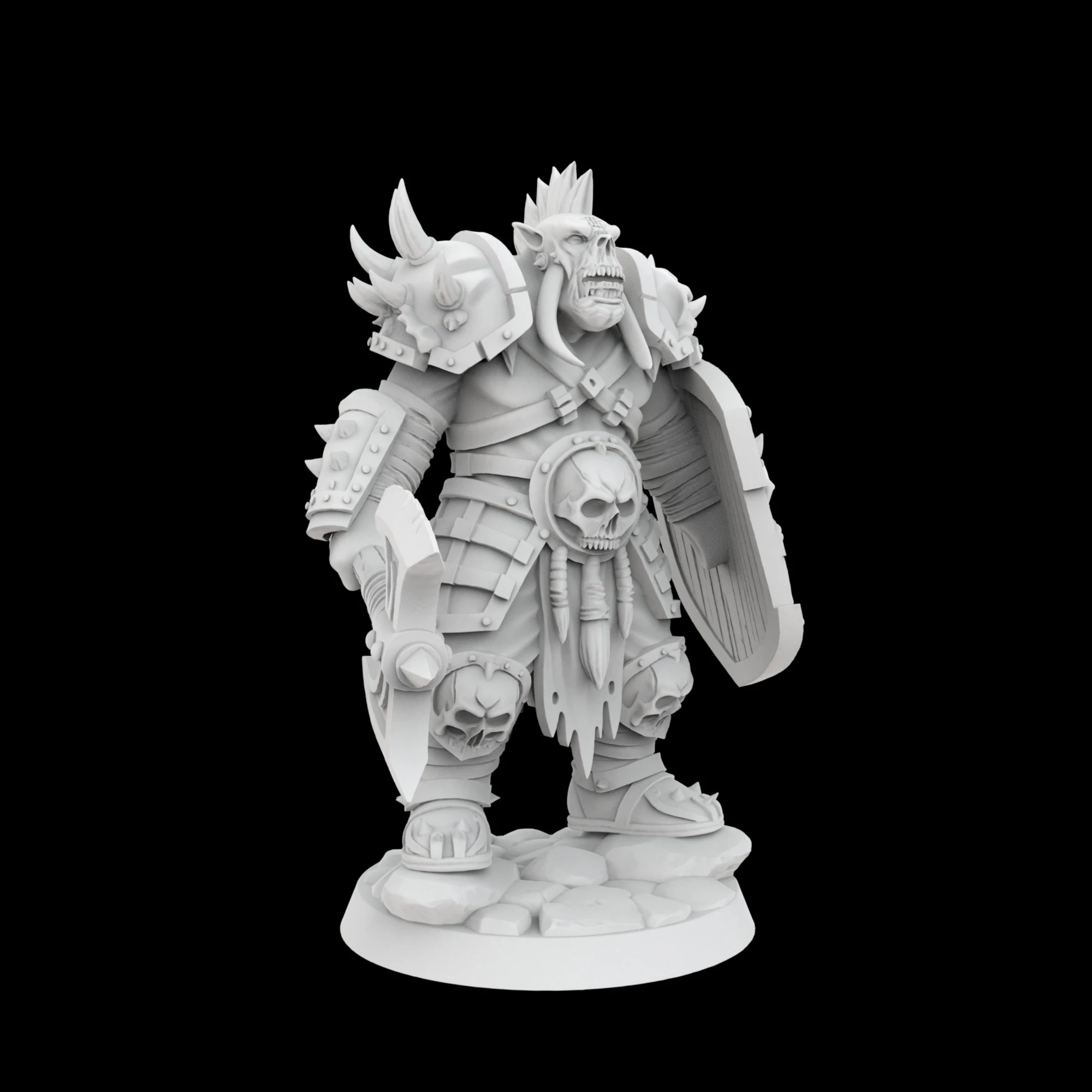 Orc Warrior Battle Ready 3D Printable Miniature 3D Print Model .c4d .max .obj .3ds .fbx .stl .blend 