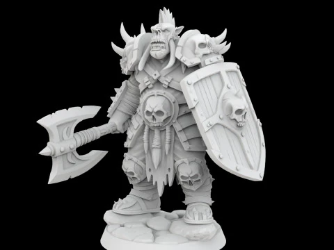 Orc Warrior Battle Ready 3D Printable Miniature 3D Print Model