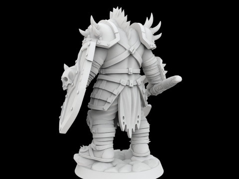 Orc Warrior Battle Ready 3D Printable Miniature Model Cetak 3D