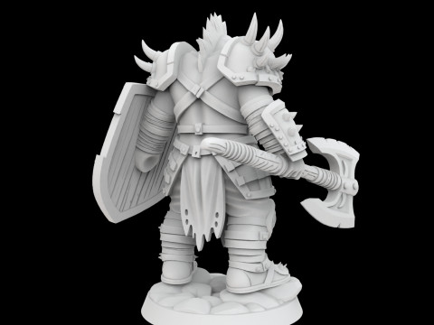 Orc Warrior Battle Ready 3D Printable Miniature Model Cetak 3D