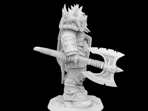 Orc Warrior Battle Ready 3D Printable Miniature Model Cetak 3D