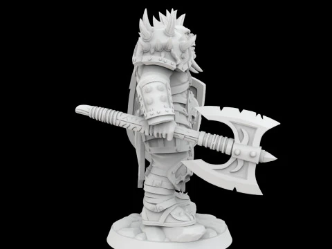Orc Warrior Battle Ready 3D Printable Miniature 3D Print Model