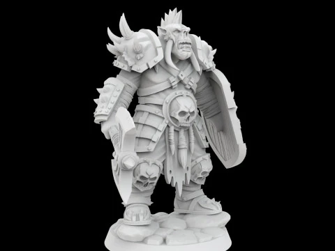 Orc Warrior Battle Ready 3D Printable Miniature 3D Print Model