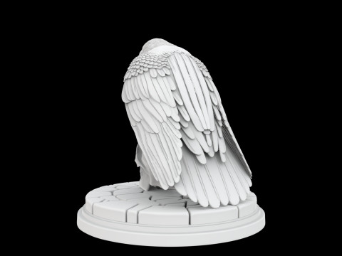 Perched Raven Cawing on Skull Modelo de impresión 3D