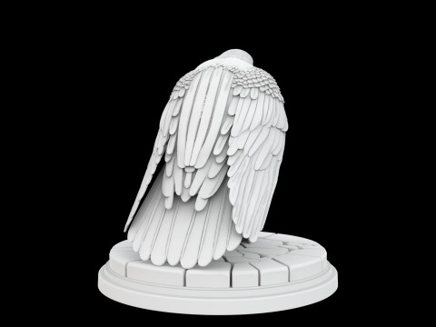 Perched Raven Cawing on Skull Modelo de impresión 3D
