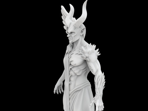 Angel and Demon Dual Statue 3D Print Model Fantasy Sculpture Modello di stampa 3D