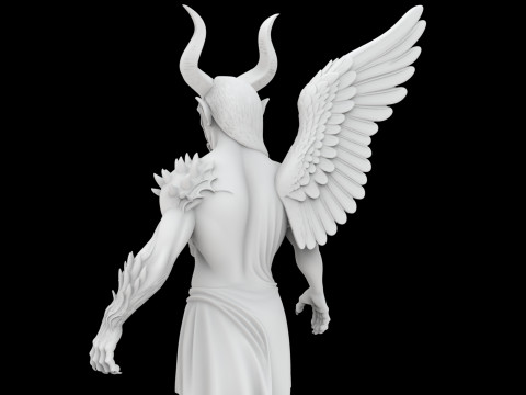 Angel and Demon Dual Statue 3D Print Model Fantasy Sculpture Modello di stampa 3D