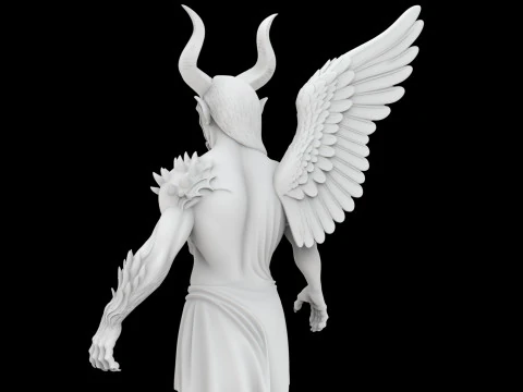 Angel and Demon Dual Statue 3D Print Model Fantasy Sculpture 3D Print Model
