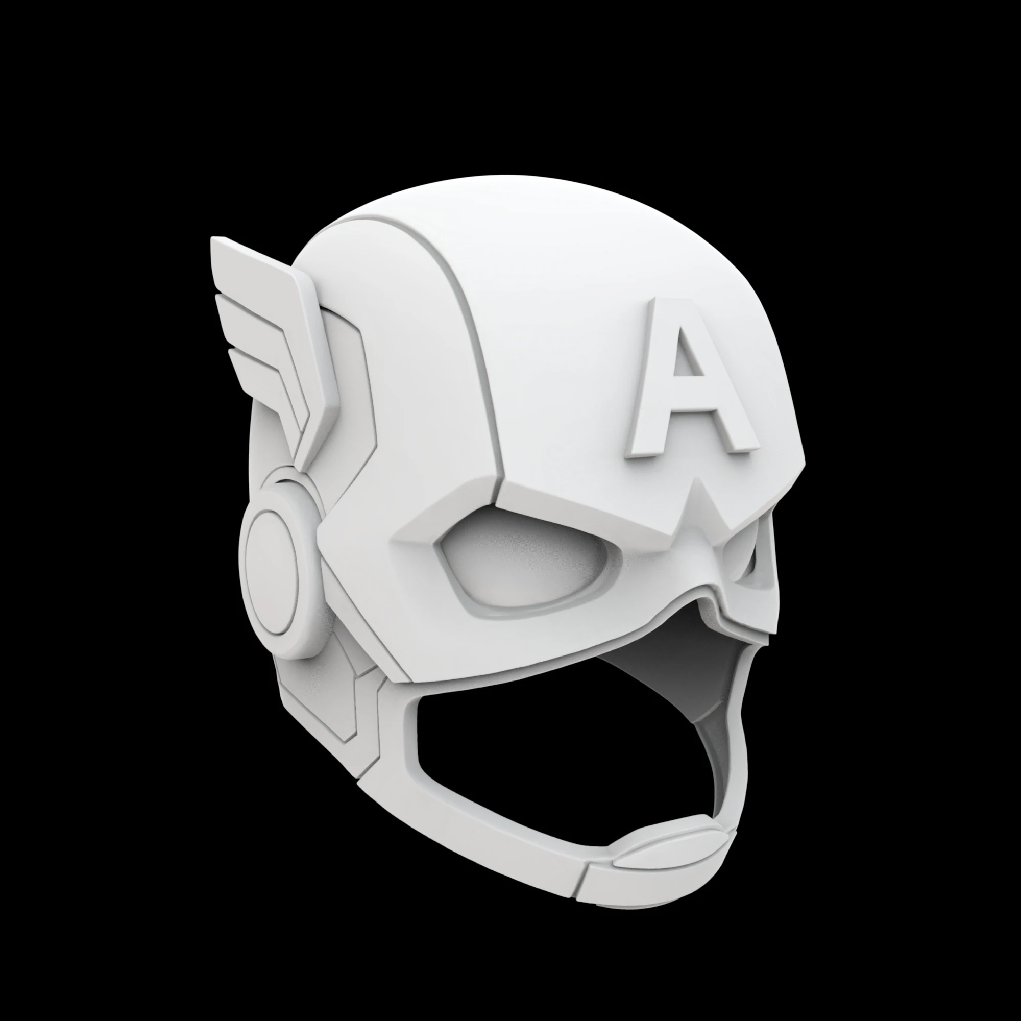 Captain America Stylized Helm 3D Print Model 3D Print Model .c4d .max .obj .3ds .fbx .stl .blend 