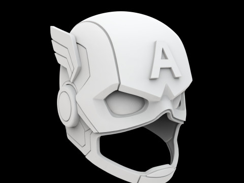 Captain America Stylized Helm 3D Print Model Model Cetak 3D