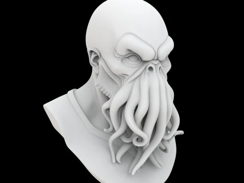 Cthulhu Bust 3D Print Model Eldritch Horror STL File 3D Print Model