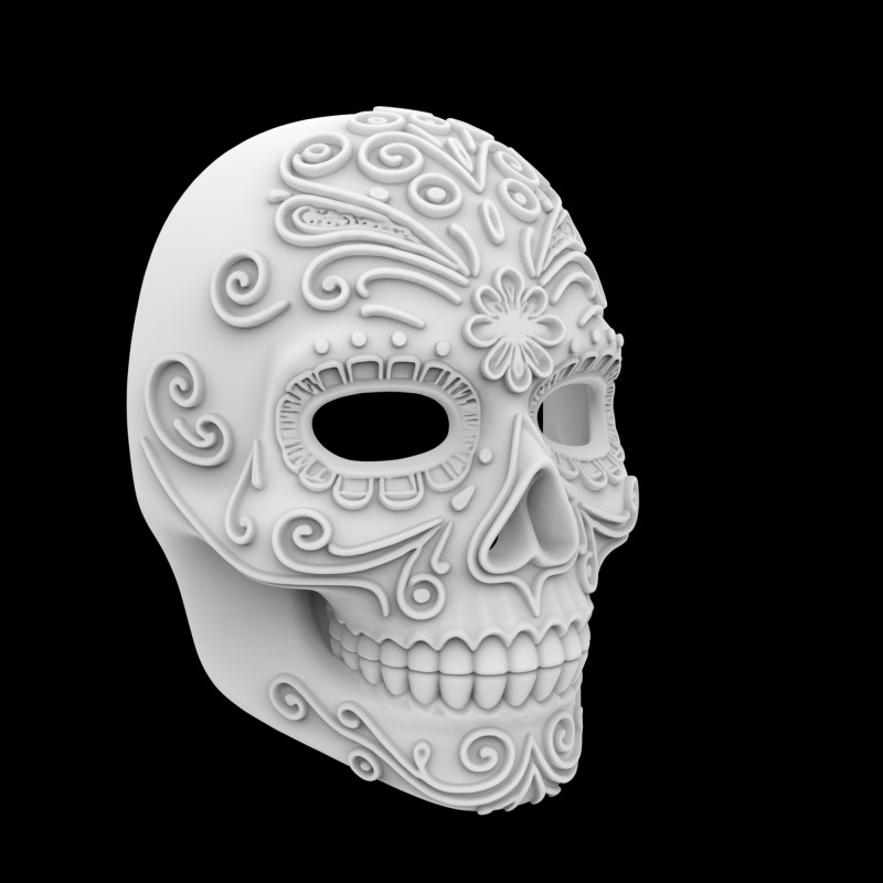 Day of the Dead Mask 3D Print Model Model Cetak 3D .c4d .max .obj .3ds .fbx .stl .blend