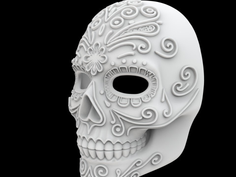 Day of the Dead Mask 3D Print Model Model Cetak 3D