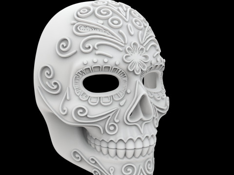Day of the Dead Mask 3D Print Model Model Cetak 3D