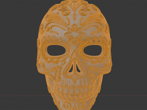 Day of the Dead Mask 3D Print Model Model Cetak 3D