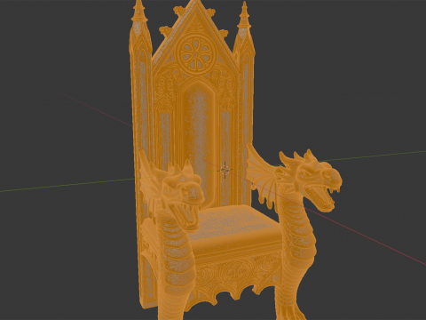 Gothic Dragon Throne 3D Print Model 3D 打印模型