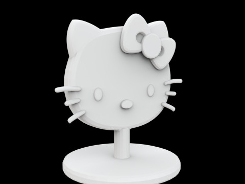 Hello Kitty Jewelry Holder 3D Print Model 3D Принт Модель