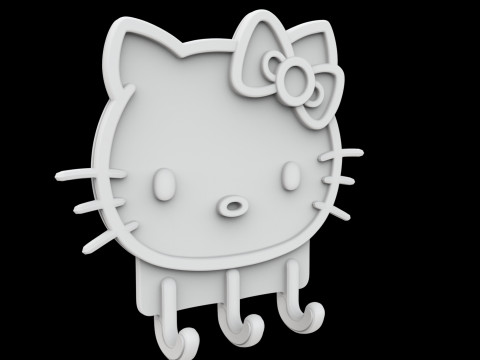 Hello Kitty Key Holder 3D Print Model 3D printmodel