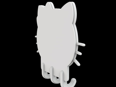 Hello Kitty Key Holder 3D Print Model 3D Принт Модель