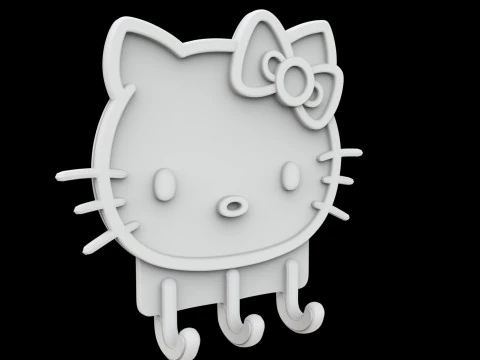 Hello Kitty Key Holder 3D Print Model 3D Print Model