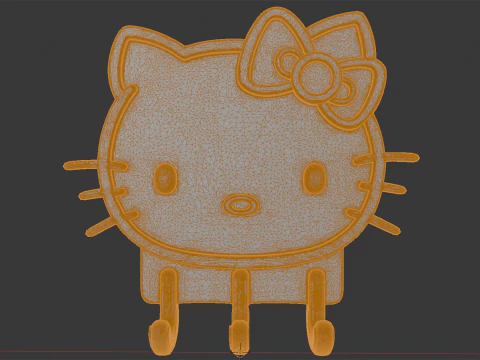 Hello Kitty Key Holder 3D Print Model 3D Print Model