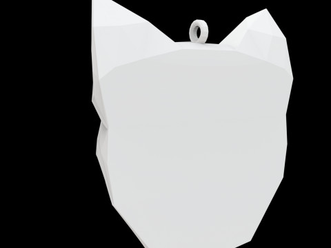 Low Poly Cat Face Pendant 3D Print Model Modèles 3D en vedette