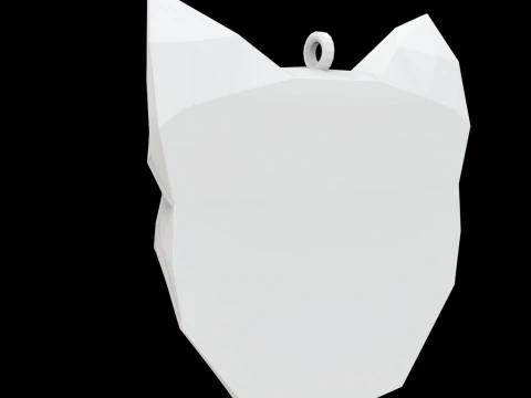 Low Poly Cat Face Pendant 3D Print Model 3D Print Model