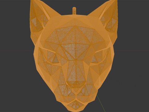 Low Poly Cat Face Pendant 3D Print Model Modèles 3D en vedette
