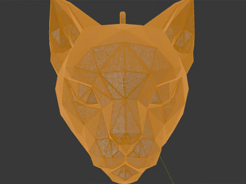 Low Poly Cat Face Pendant 3D Print Model 3D Print Model