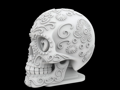 Mexican Sugar Skull 3D Print Model Modello di stampa 3D