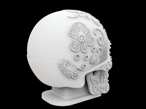 Mexican Sugar Skull 3D Print Model Modello di stampa 3D