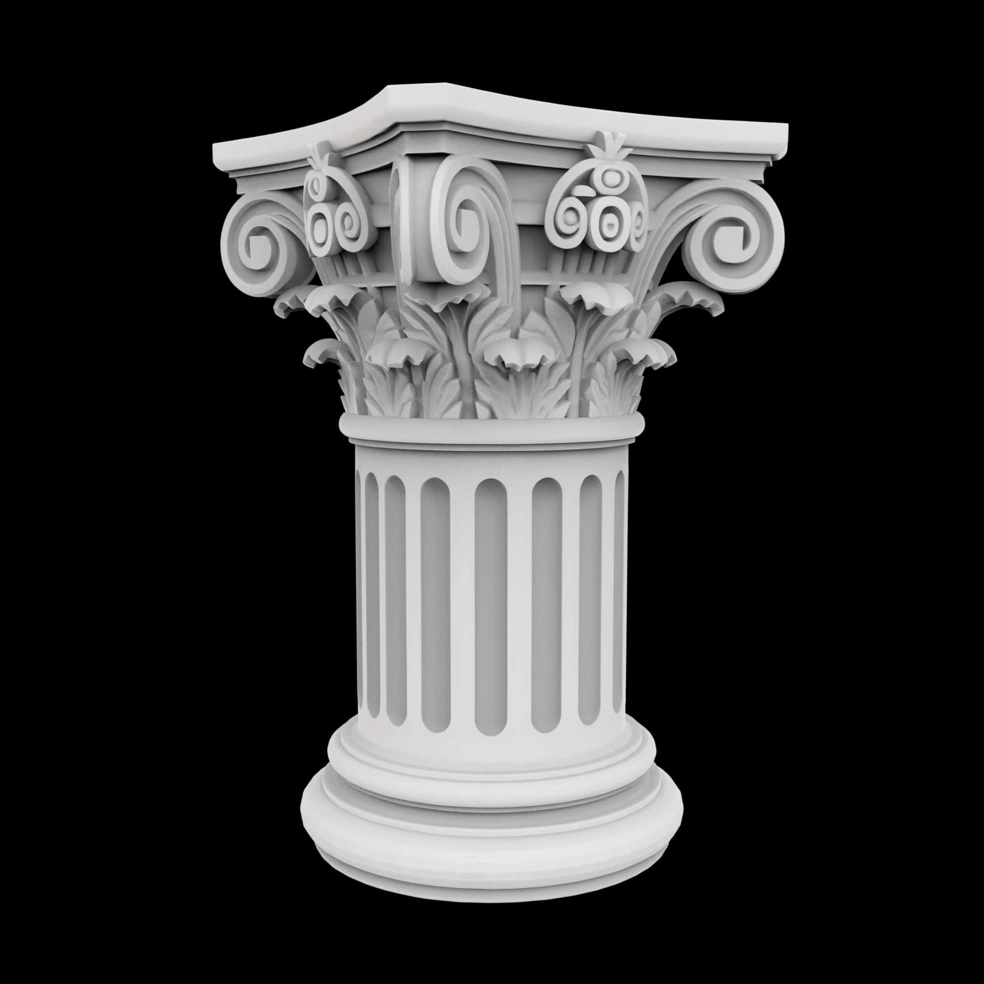 Mini Corinthian Pillar 3D Print Model 3D Print Model .c4d .max .obj .3ds .fbx .stl .blend