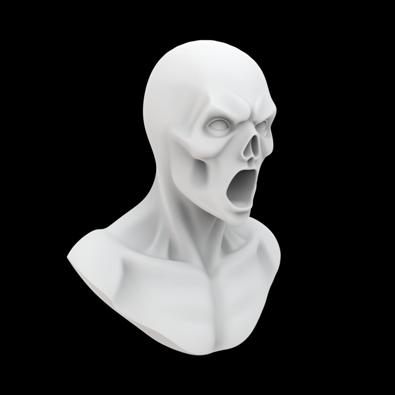 Spooky Ghost Bust 3D Print Model 3D Принт Модель .c4d .max .obj .3ds .fbx .stl .blend