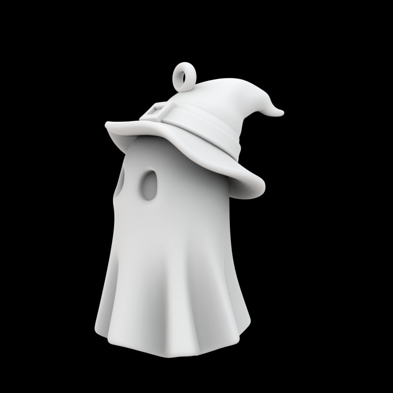 Spooky Ghost Keychain 3D Print Model Model do druku 3D .c4d .max .obj .3ds .fbx .stl .blend