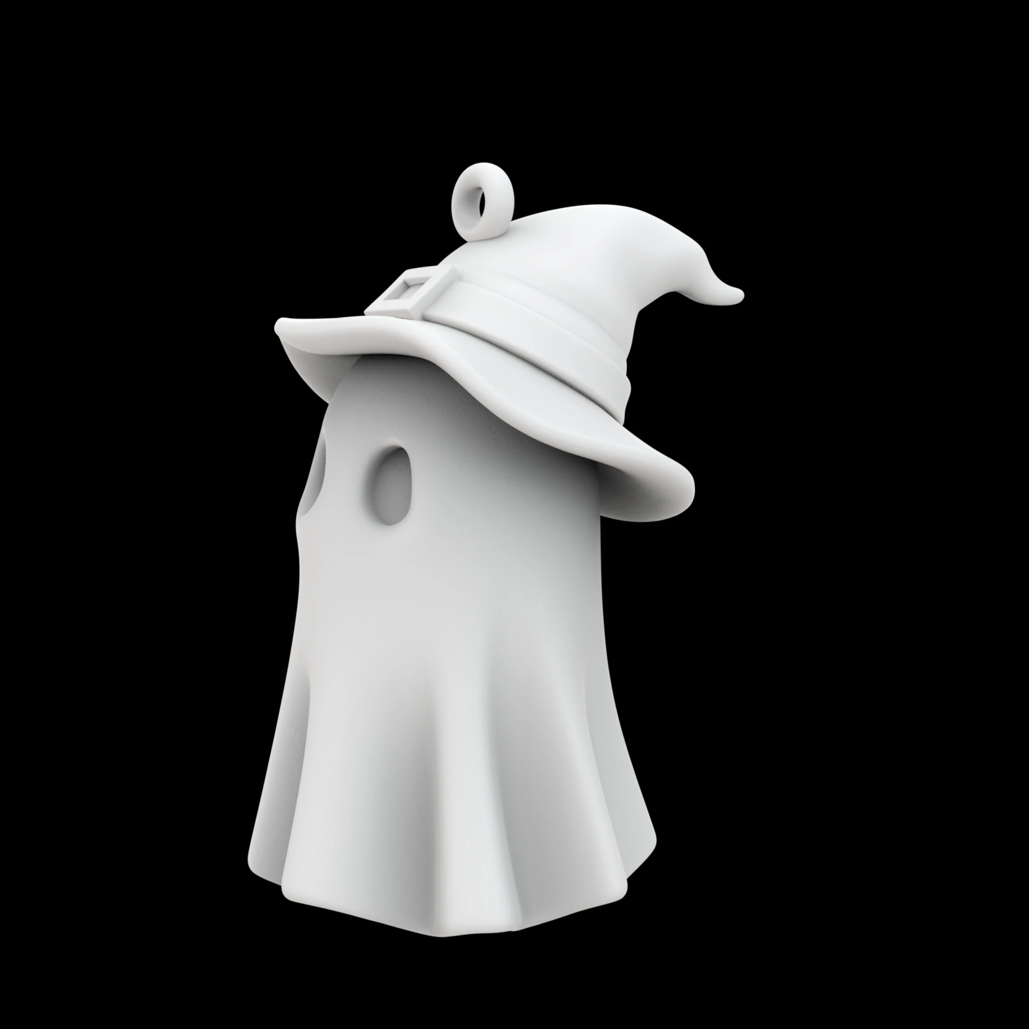 Spooky Ghost Keychain 3D Print Model 3D Print Model .c4d .max .obj .3ds .fbx .stl .blend
