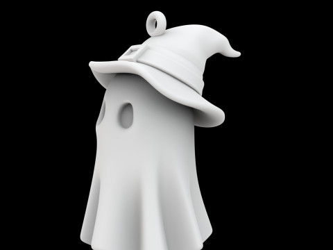 Spooky Ghost Keychain 3D Print Model Modelo de Impressão 3D