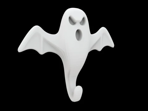 Spooky Ghost muurhaak 3D printmodel 3D printmodel