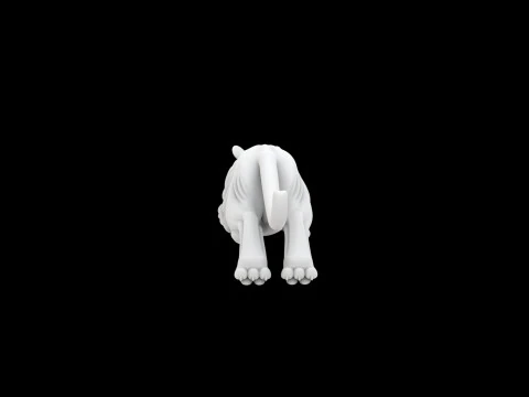 Tiger in Mid-Pounce 3D Print Model 3D Print Model