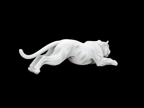Tiger in Mid-Pounce 3D Print Model 3D Print Model